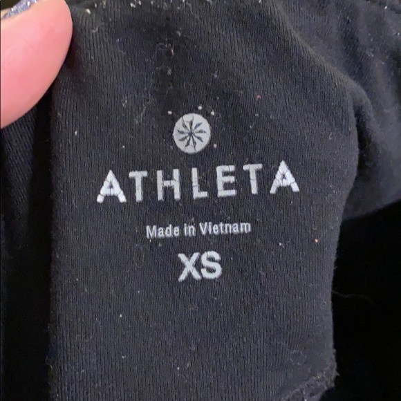 Athleta Black Crop Cropped Leggings Zip Pockets XS - Picture 7 of 9